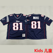 MOSS #81 New England Patriots Retro Kids NFL Jersey 爱国者