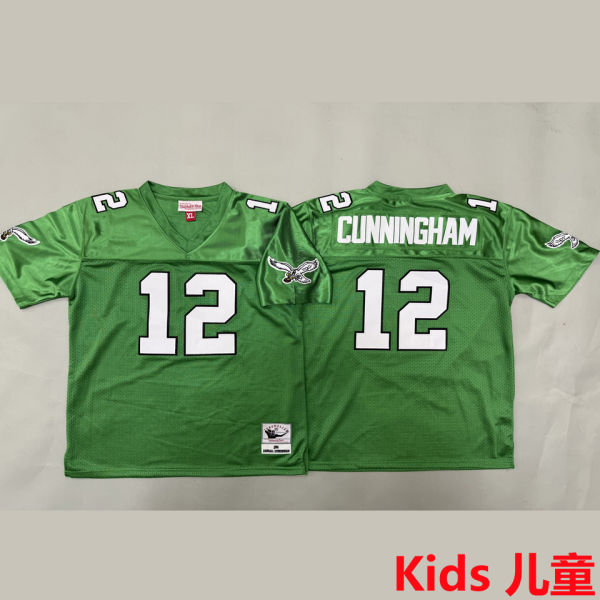 CUNNINGHAM #12 Philadelphia Eagles Retro Kids NFL Jersey 老鹰
