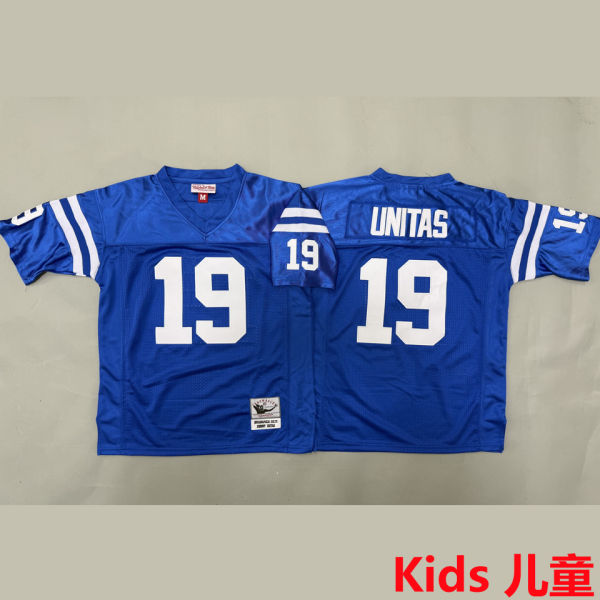 UNITAS #19 Indianapolis Colts Retro Kids NFL Jersey 小马