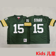 STARR #15 Green Bay Packers Retro Kids NFL Jersey 包装工