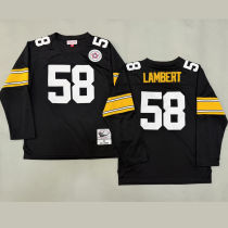 LAMBERT #58 Men's Pittsburgh Steelers Retro NFL Jersey 钢人 长袖