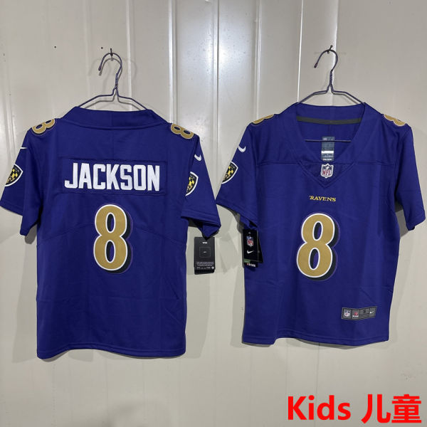 JACKSON #8 Baltimore Ravens Kids NFL Jersey 乌鸦