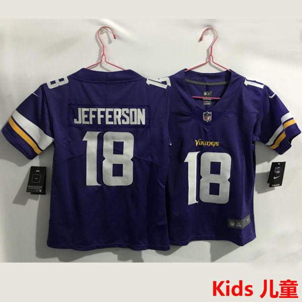 JEFFERSON #18 Minnesota Vikings Kids NFL Jersey 维京人