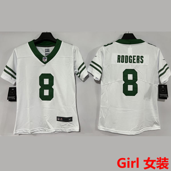 RODGERS #8 New York Jets Girl NFL Jersey 喷气机