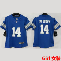 ST BROWN #14 Detroit Lions Girl NFL Jersey 雄狮