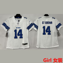 ST BROWN #14 Detroit Lions Girl NFL Jersey 雄狮