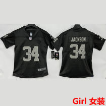 JACKSON #34 Las Vegas Raiders Girl NFL Jersey 突袭者