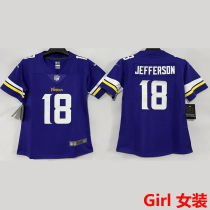 JEFFERSON #18 Minnesota Vikings Girl NFL Jersey 维京人