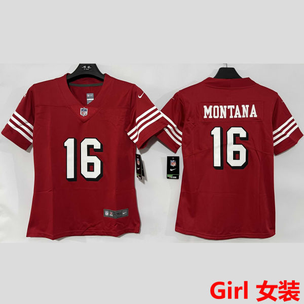 MONTANA #16 San Francisco 49ers Girl NFL Jersey 49人