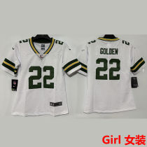 GOLDEN #22 Green Bay Packers Girl NFL Jersey 包装工