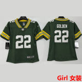 GOLDEN #22 Green Bay Packers Girl NFL Jersey 包装工