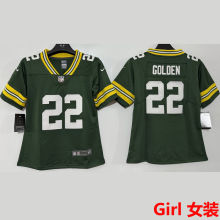 GOLDEN #22 Green Bay Packers Girl NFL Jersey 包装工