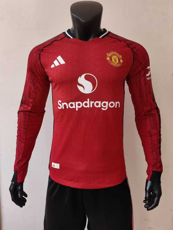 2025/26 M Utd Home Red Long Sleeve Player Version Jersey
