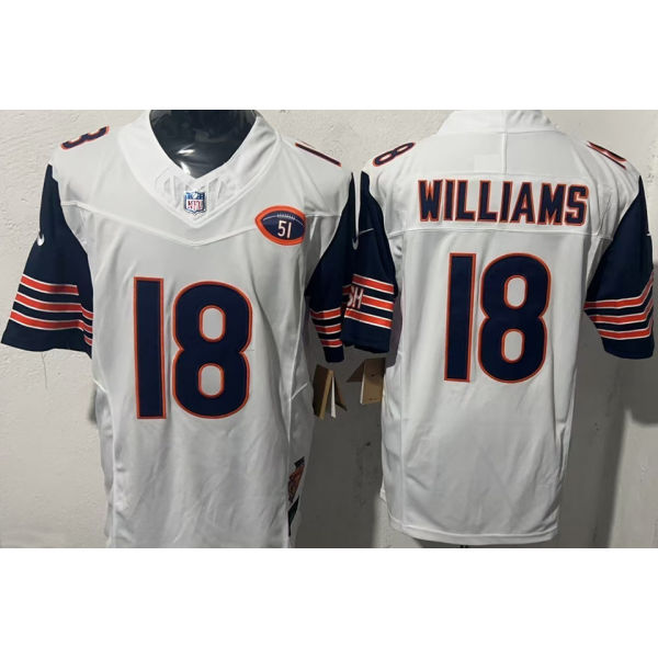 WILLIAMS #18 Men's Chicago Bears NFL Jersey 熊队    (3代）