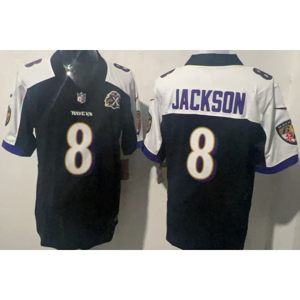 JACKSON #8 Men's Baltimore Ravens NFL Jersey 乌鸦  (3代）