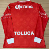 1996/1997 Deportivo Toluca Home Red Retro Long Sleeve Soccer Jersey 托卢卡