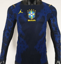 2026/27 Brazil Away Blue Player Version Long Sleeve Soccer Jersey