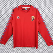1983 Osasuna Home Red Retro Long Sleeve Soccer Jersey