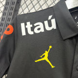 2026/27 Brazil Black Casual Pure Cotton POLO T-Shirt 肩膀字白色
