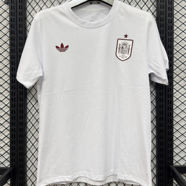 2026/27 Spain White Casual Pure Cotton T-Shirt   T293