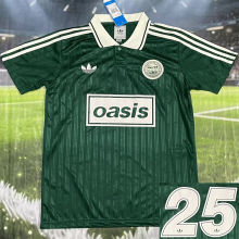2026 AD x oasis #25 Green Retro Style Fans Soccer Jersey (Have No.25 带号码）