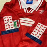 1995/1996 Toros Neza Home Red Retro Long Sleeve Soccer Jersey