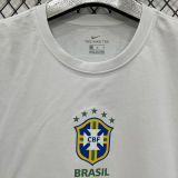 2026/27 Brazil White Casual Pure Cotton T-Shirt