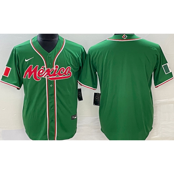 Copy 2026 WBC Mexico Green Baseball Jersey