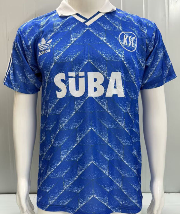 1989/1990 Karlsruher SC Away Blue Retro Jersey 卡尔斯鲁厄