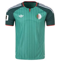 2026/27 Algeria Away Green Fans Soccer Jersey  无星 (Have Right Patch 有右臂章 白底黑字）