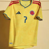 2026/27 Colombia 1:1 Quality Home Yellow Fans Soccer Jersey (Have Right Patch 有右臂章 黑底白字）