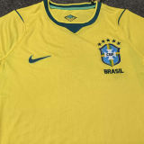 2026/27 Brazil 1:1 Quality Home Yellow Fans Soccer Jersey (Have Right Patch 有右臂章 金底白字）