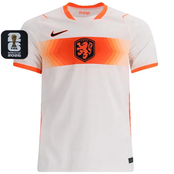 2026/27 NL Away White Fans Soccer Jersey  (Have Right Patch 有右臂章 黑底白字）