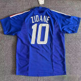 ZIDANE #10 France Home Blue Retro Soccer Jersey  2002 ★★