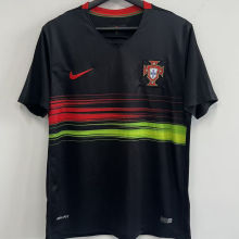 2015 Portugal Away Black Retro Soccer Jersey