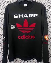 1990/1992 M Utd Black Retro Long Sleeve Sweater Jersey