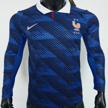 2026/27 France Home Blue Player Version Long Sleeve Soccer Jersey