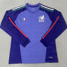 2026/27 Mexico Goalkeeper Blue Fans Long Sleeve Soccer Jersey