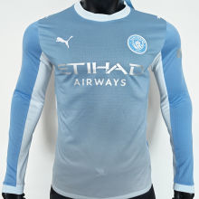 2026/27 Man City Home Blue Player Version Long Sleeve Soccer Jersey