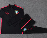 26-27 Brazil Jordan Black Kids Half Pull Tracksuit #E26046(童装)(半拉链)