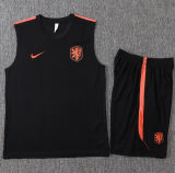 26-27 Netherlands Black Tank top and shorts suit #D26038