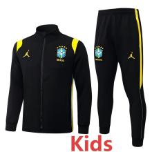 26-27 Brazil Jordan Black Kids Jacket Tracksuit #E26042(童装)