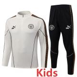 26-27 Man City Beige Kids Half Pull Tracksuit #E26054(童装)(半拉链)