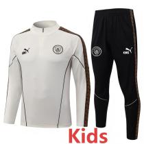26-27 Man City Beige Kids Half Pull Tracksuit #E26054(童装)(半拉链)
