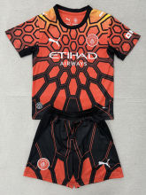 26-27 Man City Orange Goalkeeper Kids Soccer Jersey
