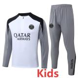 26-27 PSG Jordan White Gray Kids Half Pull Tracksuit #E26044(童装)(半拉链)