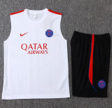 26-27 PSG White Tank top and shorts suit #D26039