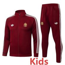 26-27 Spain Brown Red Kids Jacket Tracksuit #E26047(童装)