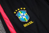 26-27 Brazil Jordan Black Kids Half Pull Tracksuit #E26046(童装)(半拉链)