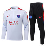 26-27 PSG White Red Half Pull Tracksuit #B26053(半拉链)